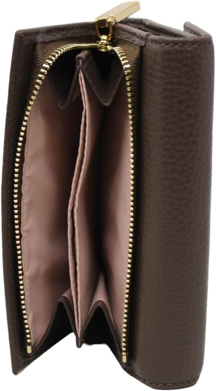 COCCINELLE Metallic Soft Wallet Grainy Leather Brule