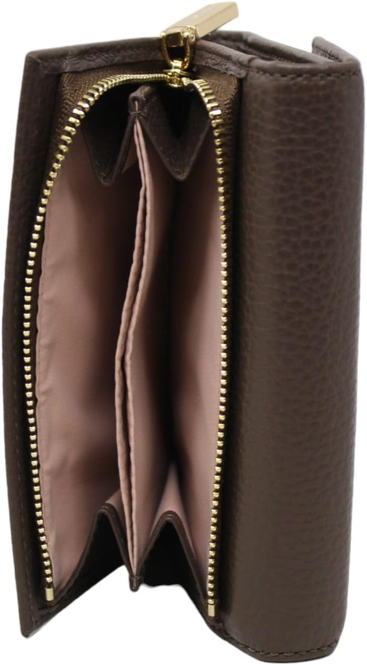 COCCINELLE Metallic Soft Wallet Grainy Leather Brule