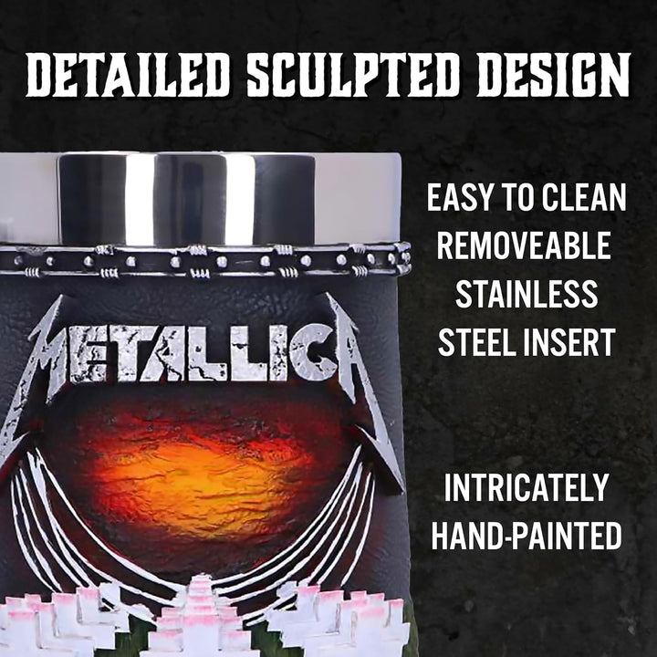 Nemesis Now Metallica-Master of Puppets Bierkrug, Kunstharz, Schwarz, 14,5 cm