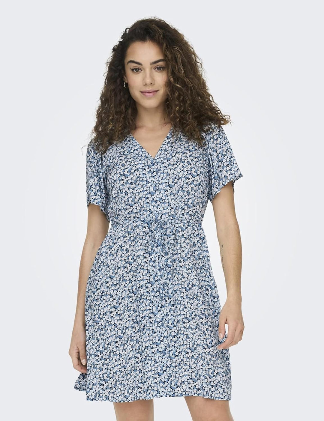 ONLY Female Kleid ONLEVIDA Kurzes Kleid XS Provincial Blue/Aop:sadie Flower, XS Provincial Blue/Aop: