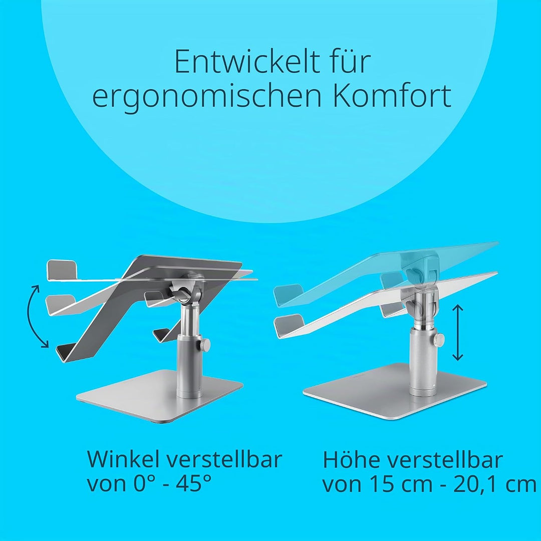 Kensington Laptop-Ständer für Notebooks bis 16 Zoll, höhen- und winkelverstellbar, mit Lüftungsöffnu
