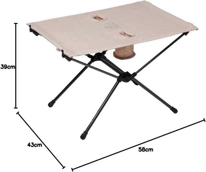 Nordisk Campingtisch Rolltisch Risskov Falttisch Klapptisch Leicht Alu 58x39 cm Sandshell, Sandshell