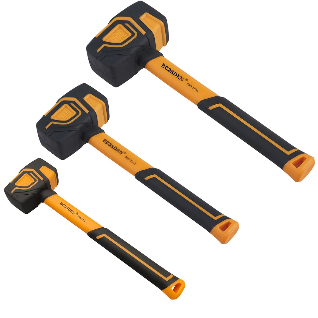BOOSDEN Gummihammer-Set, 3er-Pack Gummihammer 350g, 560 g und 1100g, Gummihammer mit Haken, Hammer m