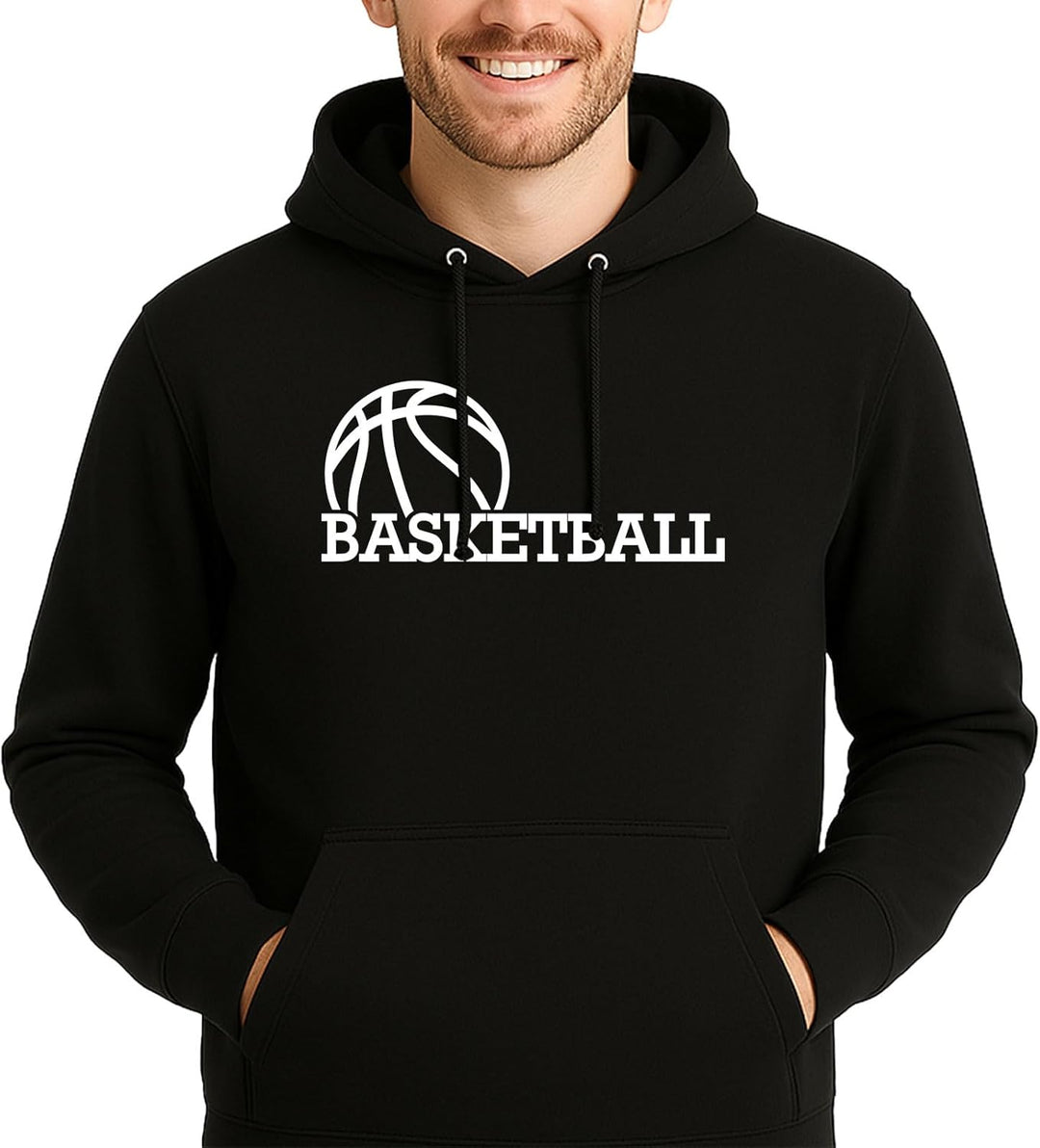Huuraa Unisex Hoodie Basketball Ball Pullover Vegan Grösse 3XL mit Motiv für alle Basketball Fans Ge