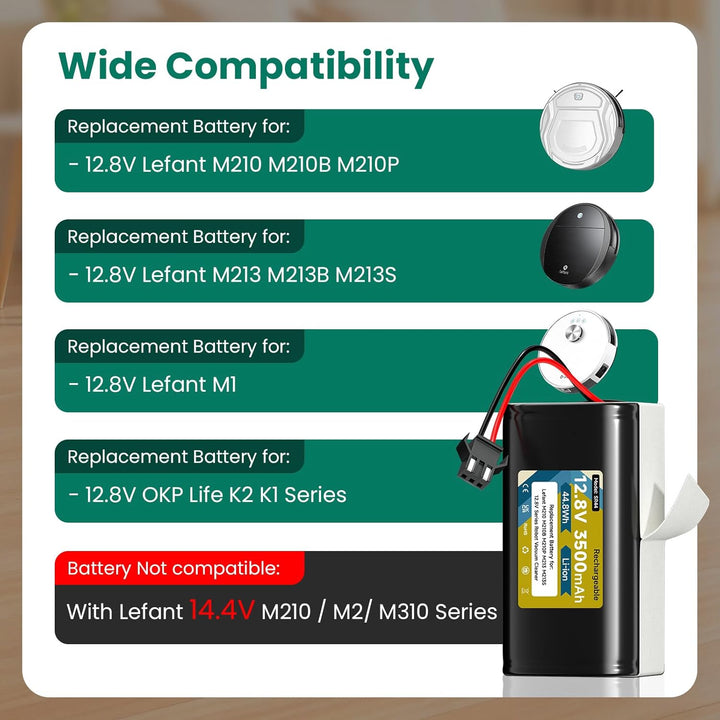 12,8V 3500mAh Ersatzakku für Lefant M210 / M210B / M210P / M213 / M213S, Akku für OKP K2 (Not for 14