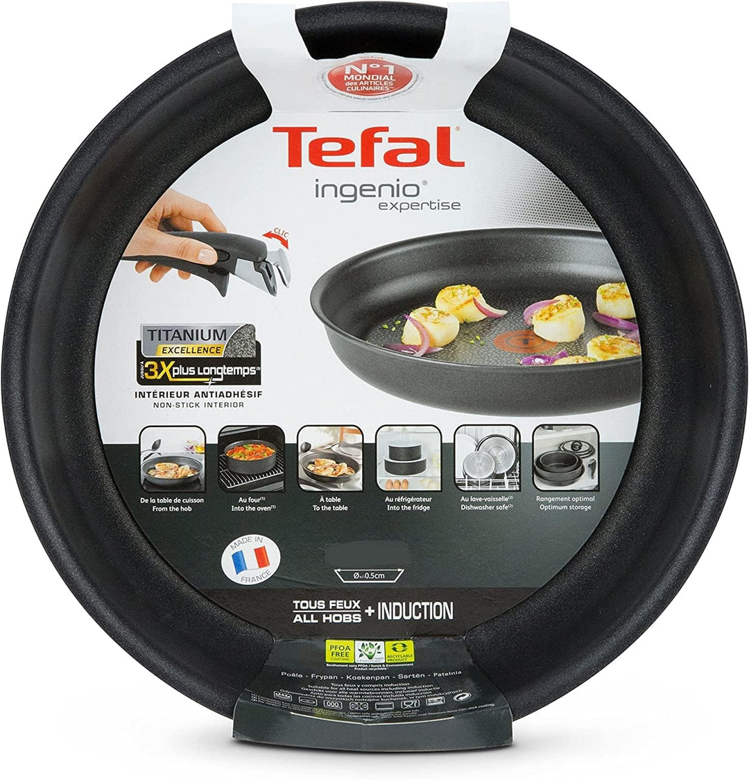 Tefal Ingenio Expertise L65005 Pfanne | Aluminium | Vielseitig | Platzsparend | Sichere Antihaftvers