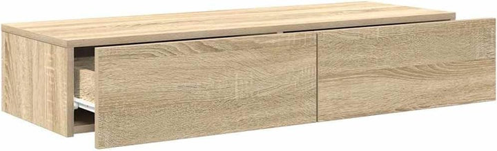 vidaXL Wandregal Mit Schubladen Sonoma-Eiche 100x36x19cm Holzwerkstoff, Wandschrank, Schweberegal, W