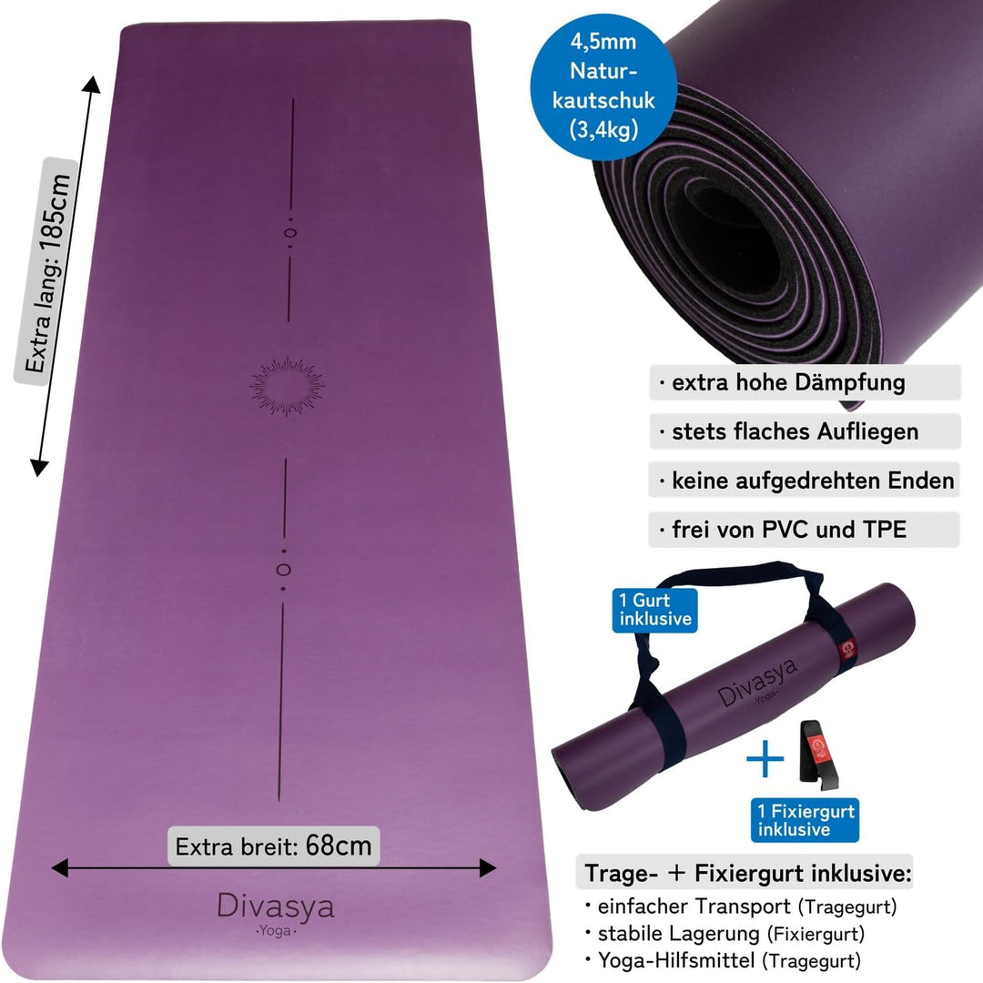 Premium Yogamatte rutschfest: Naturkautschuk rutschfest &amp; japanische professional grip Oberfläche |