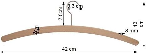 "Hagspiel" Kleiderbügel aus Buchenholz, 30 St. Einfachbügel roh, 42 cm lang, sehr platzsparend, Umwe