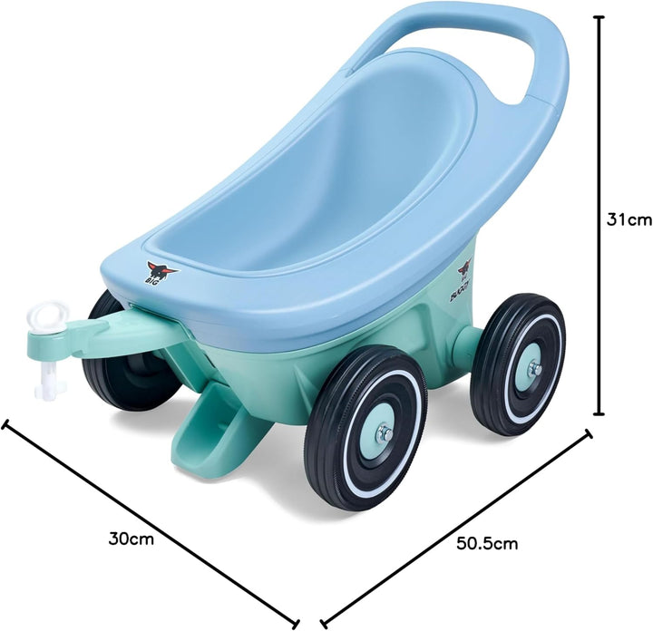 Big Buggy 3-in-1 Lauflernwagen mit Verstellbarer Bremsfunktion, Anhänger, inklusive 4 Flüsterräder,