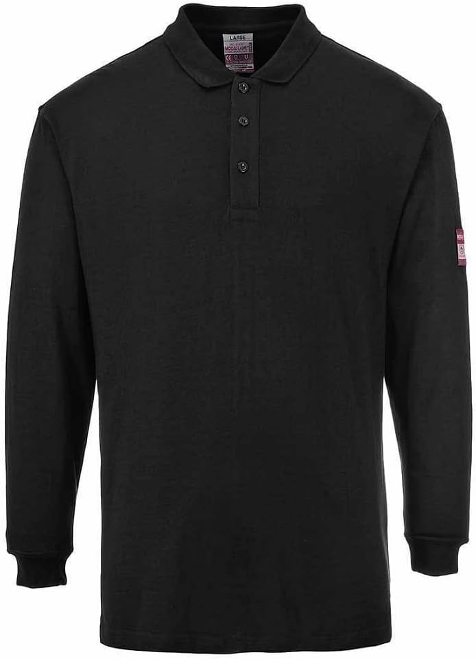 Portwest FR10 - Camisa FR antiestático Polo, color Negro, talla Medium M Schwarz, M Schwarz