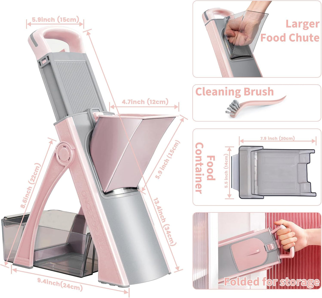 Jonscook Safe Mandoline Food Slicer For Kitchen - Vegetable Chopper With Adjustable Thickness, Multi