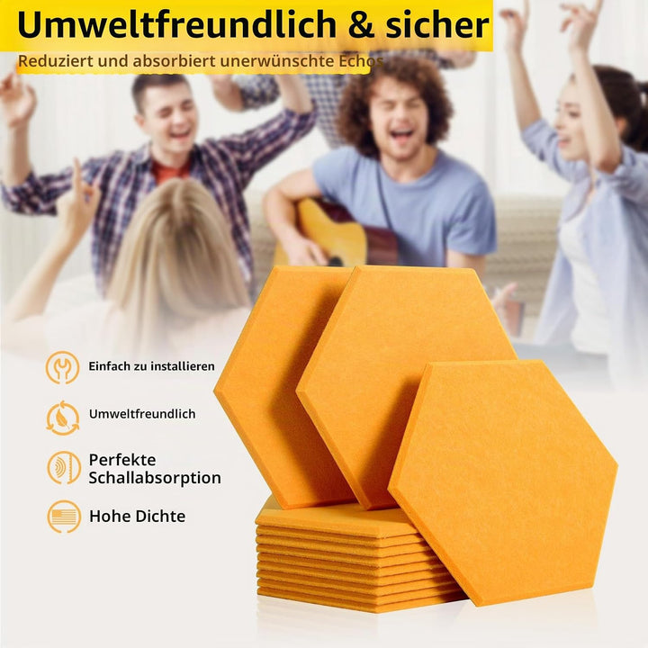 Rdutuok 12 Stück Akustik Panel,30x26x1cm Hexagon Akustik Absorber Schallschutzplatten Akustikpaneele
