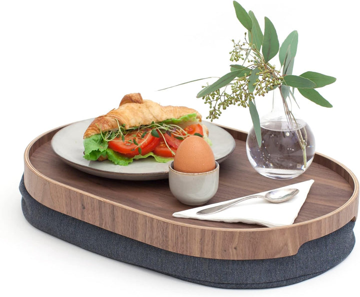 Bosign. Knietablett mit Sitzsack-Kissen für Frühstück, Abendessen. Rrutschfestes Tablett. Abnehmbare