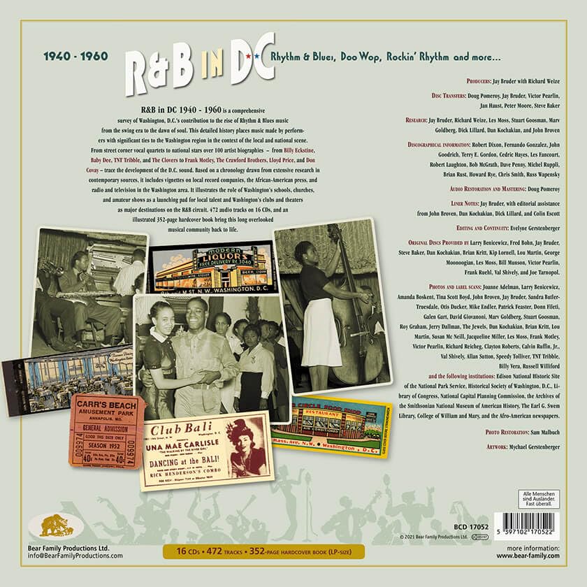 R&B in Dc 1940-1960-Rhythm & Blues,Doo Wop,Roc, Audio-CD