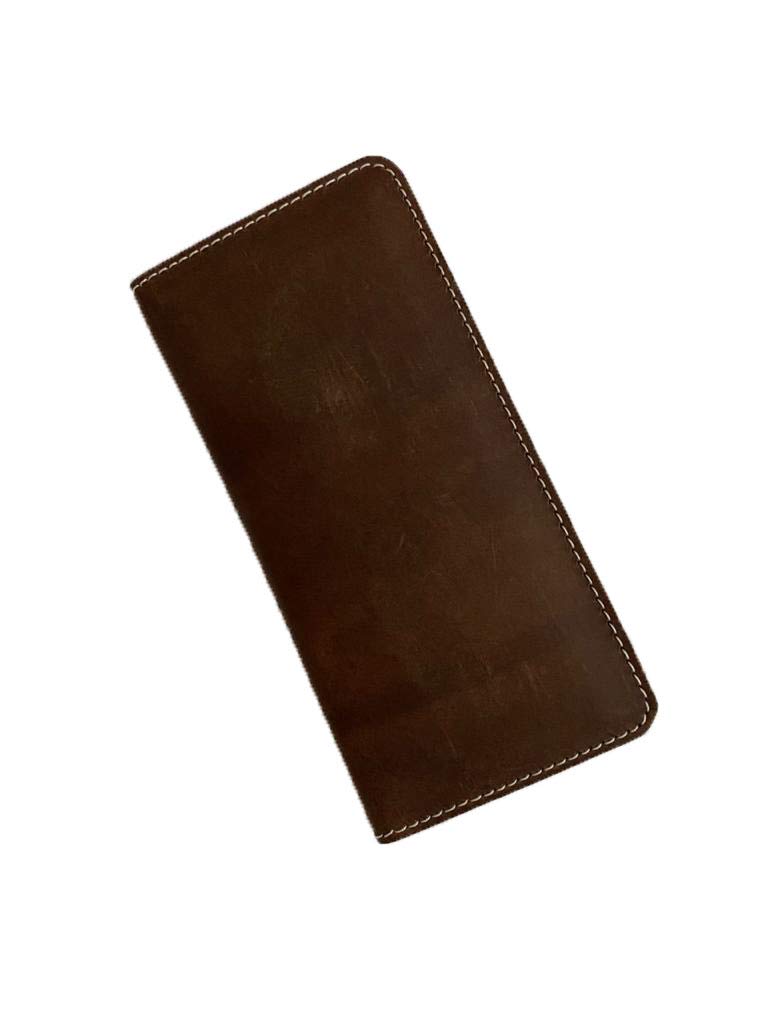 Echtes Luxusleder, handgefertigt, rustikaler Vintage-Stil, Passschutz, Kreditkartenhalter, Feldnotiz
