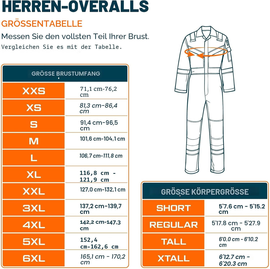Portwest S999 Herren Euro-Arbeitskleidung Polycotton Overall Arbeitsanzug Blau Navy 6XL, Blau Navy 6