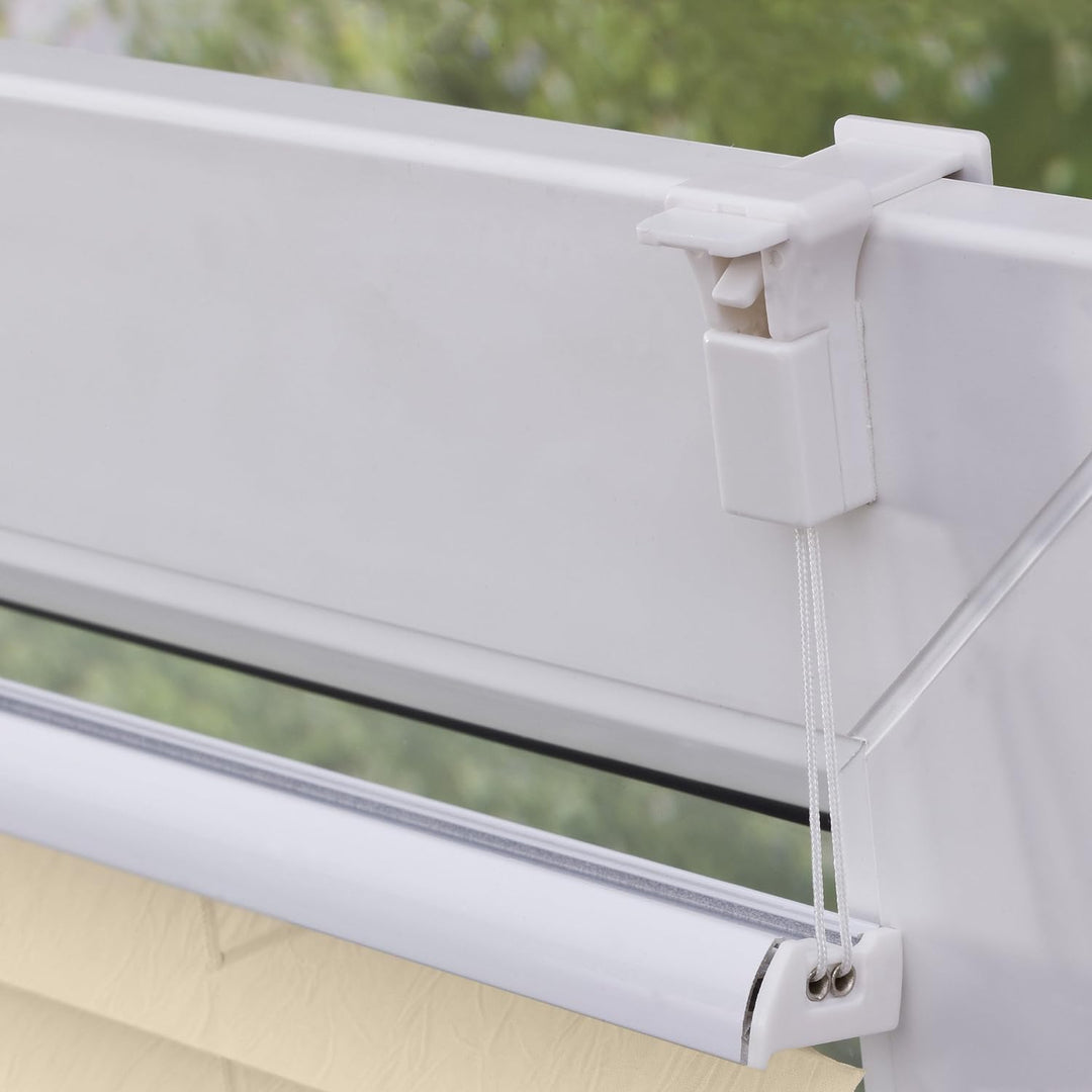 Liedeco® Plissee verspannt mit Klemmträger / 80 x 220 cm beige/lichtdurchlässig Blickdicht stufenlos