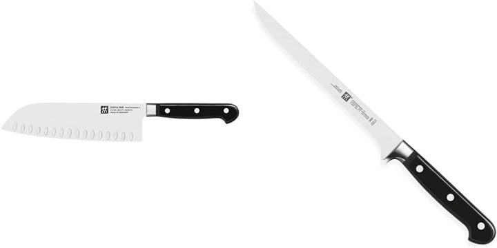 Zwilling Professional S Santokumesser, Klingenlänge: 18 cm, Schwarz & Professional S Filiermesser, K