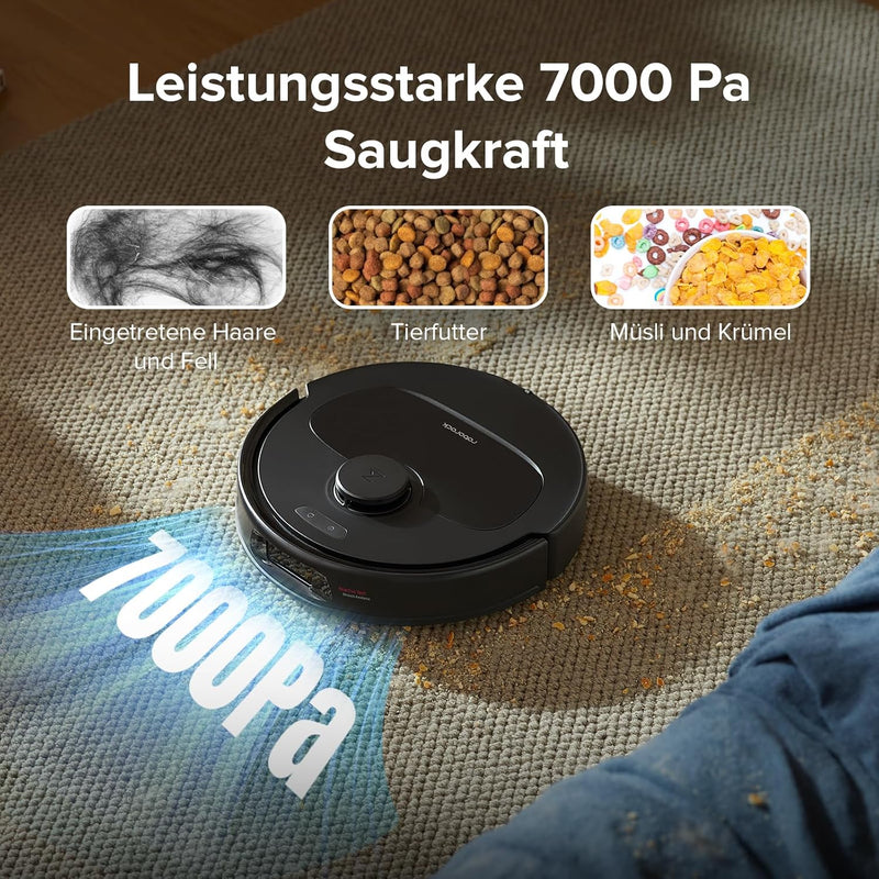 roborock Qrevo S Saugroboter mit Wischfunktion, 7000 Pa HyperForce® Reinigungsleistung, 45 dB(A) lei