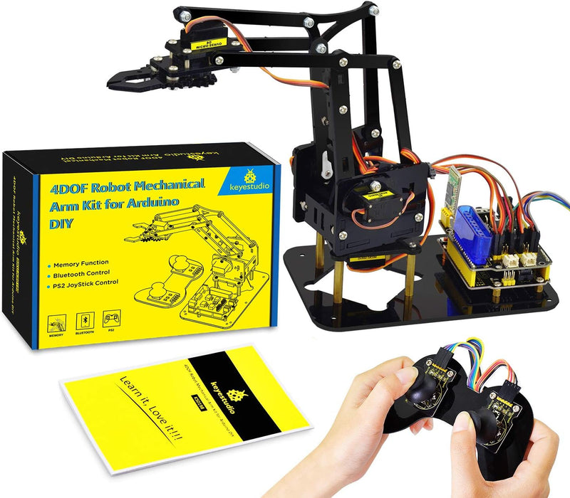 KEYESTUDIO Roboter Bausatz 4-Achsen Servo Steuerung Rollarm, Programmierbare für Arduino Roboter für