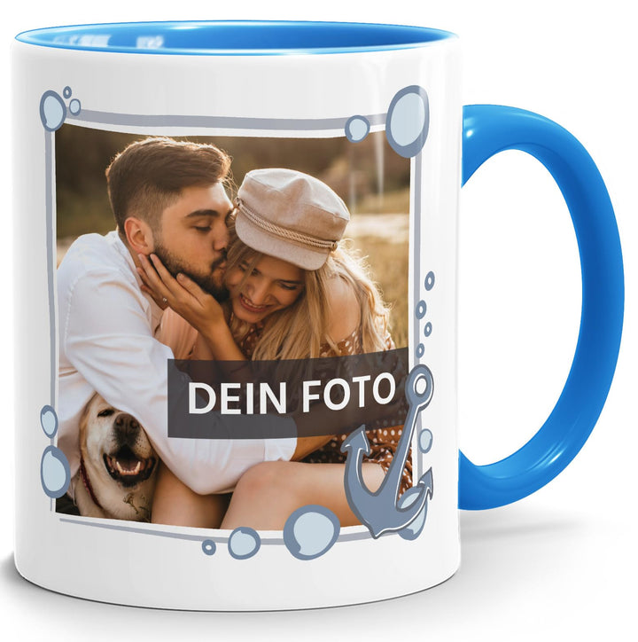 personalisierte Fototasse mit eigenem Foto persönliches Geschenk mit Bild selbst gestalten Rahmen He