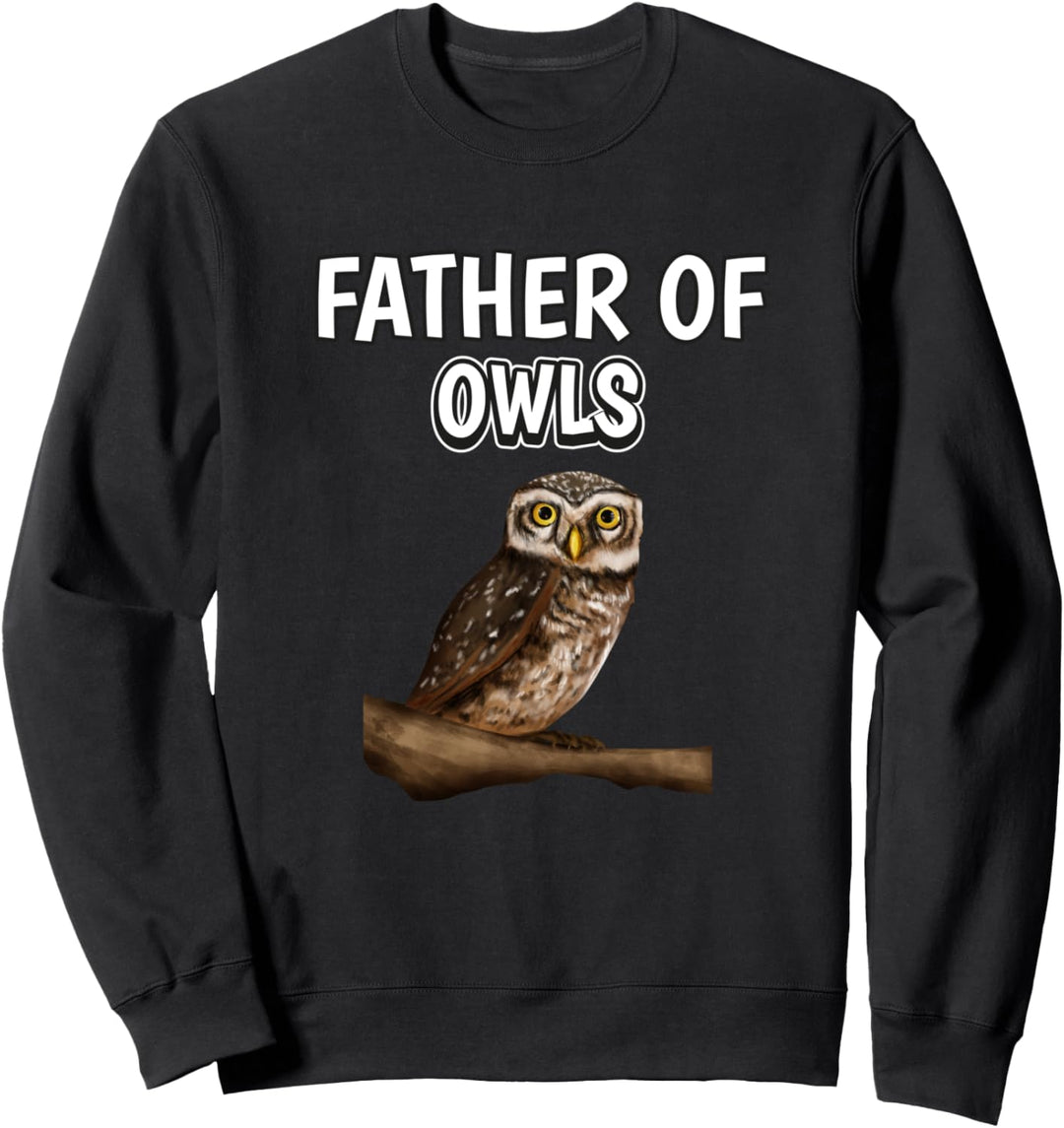 Herren Jungen Father Of Owls Papa Vatertag Eule Sweatshirt