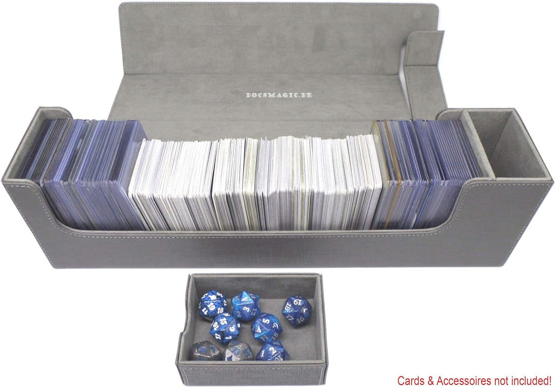 docsmagic.de Premium Magnetic Tray Long Box Silver Large + 4 Flip Boxes - Silber Large + 4 Flip Boxe