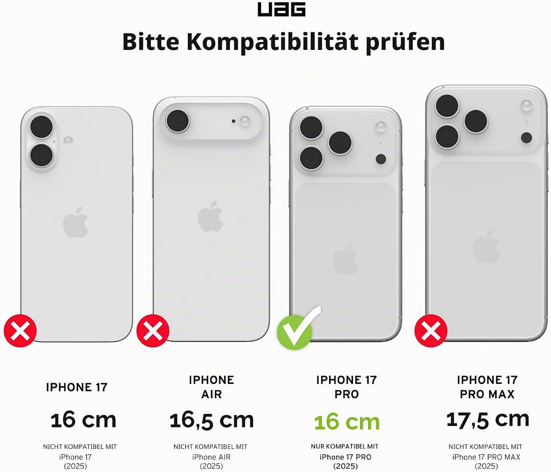 URBAN ARMOR GEAR Monarch Pro Case kompatibel mit Apple iPhone 17 Pro Hülle (Wireless Charging/Magnet