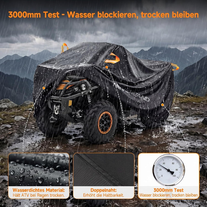 XXXL Quad ATV Abdeckplane NEVERLAND Fahrzeug Abdeckung Schutz Cover 210D 256 * 110 * 120cm Phosphore