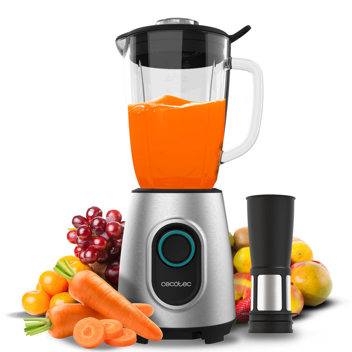 Cecotec Standmixer Power Black Titanium 2000MAX Inox Pro. 1800W, 27800 RPM, 8 Titan-Schwarz-Klingen,