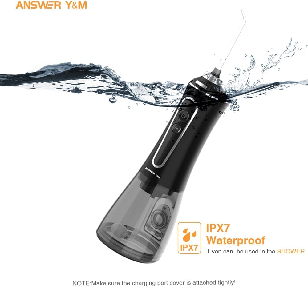 Munddusche Testsieger 2023, 300ML Munddusche Kabellos, IPX7 Water Flosser Home & Travel for Braces a