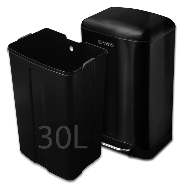 casa pura Design Tretmülleimer Cubo mit Absenkautomatik | 30 Liter | Abfalleimer mit Softclose Decke