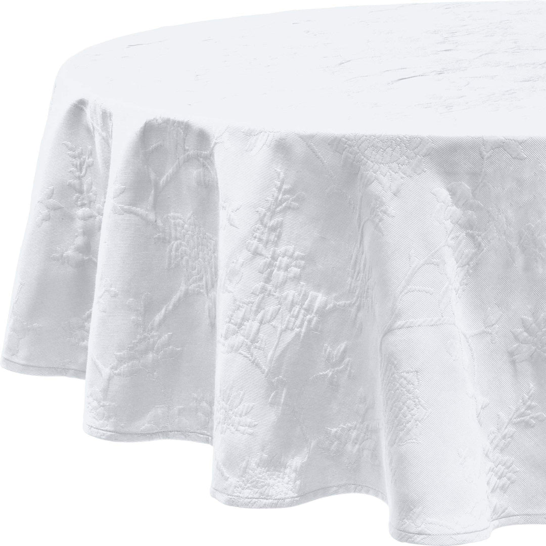 Erwin Müller Tischwäsche, Tischdecke mit Jaquardmuster, Serie Arnsberg weiss Grösse rund: 160 cm Ø -