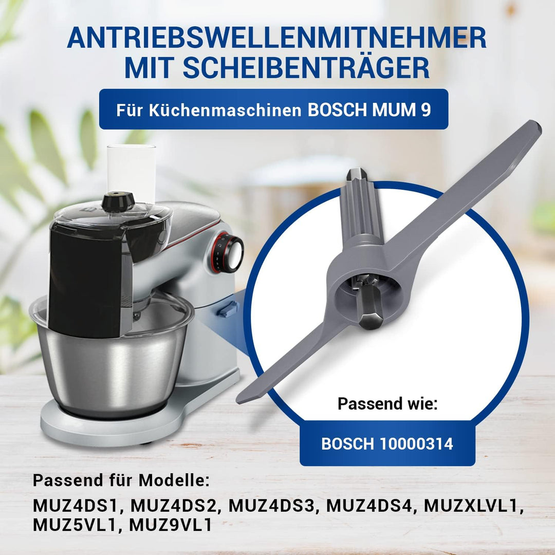 VIOKS Durchlaufschnitzlerflügel Ersatz für Bosch MUM Zubehör 10000314 Mitnehmer Achse für Küchenmasc