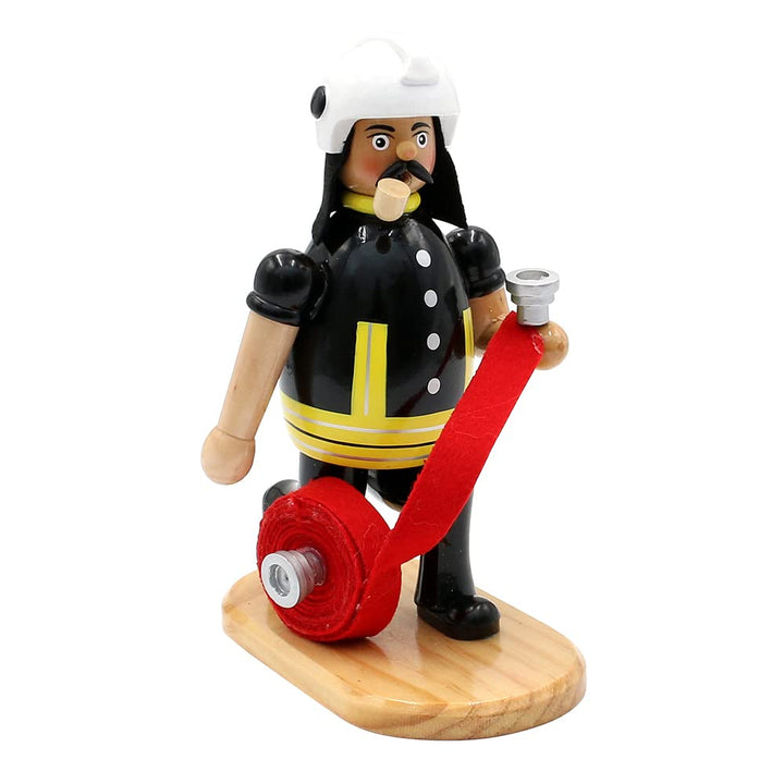 Dekohelden24 Räuchermann, ca. 20 cm, Feuerwehrmann mit Schlauch, Feuerwehrmann mit Schlauch
