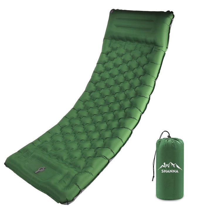 SHANNA Isomatte Outdoor Camping Luftmatratze: Ultradicke 12cm Aufblasbare Schlafmatte mit Fusspresse