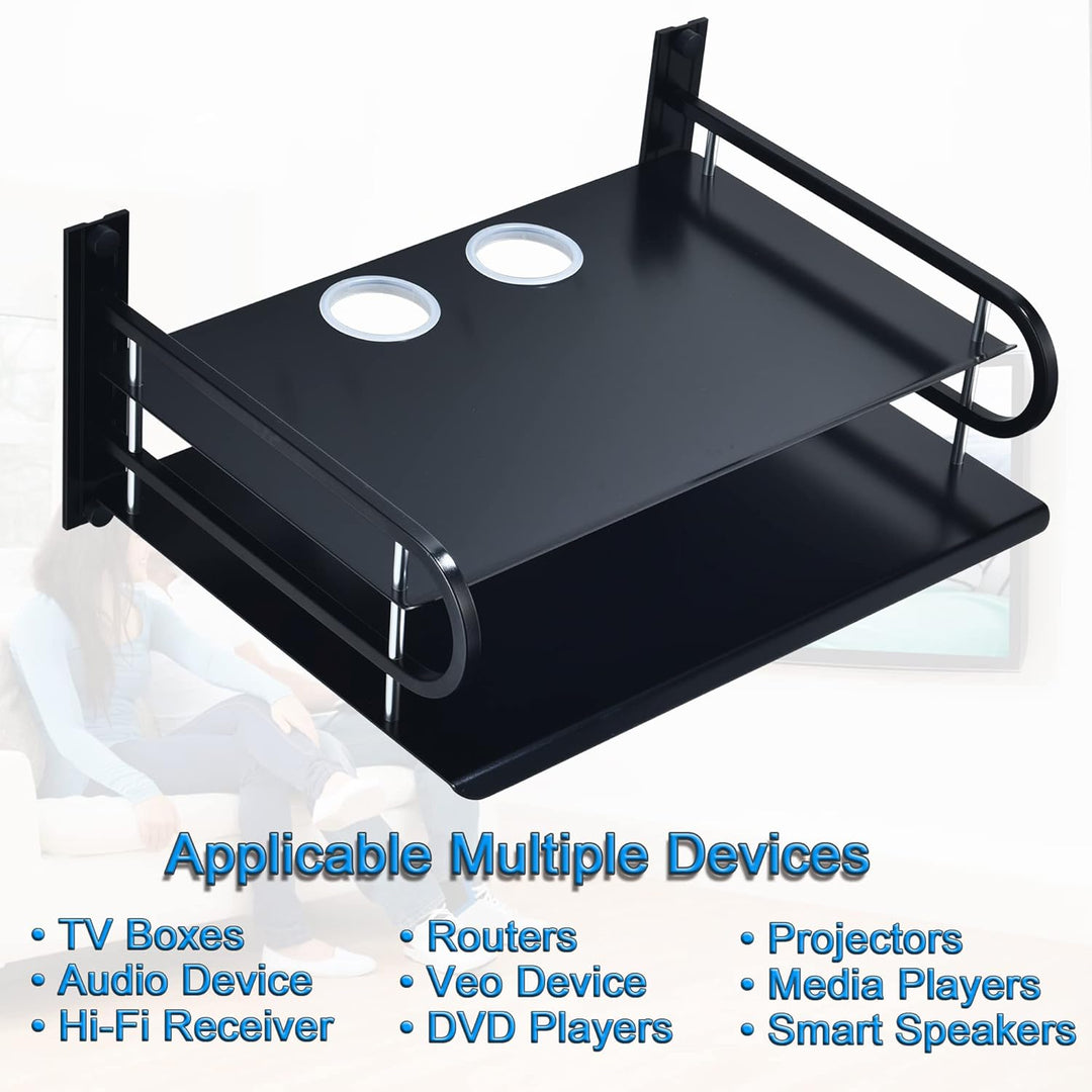 HNVNER Beamer Wand Regal, Schweberegale Ablage für TV Box/Projektor/Kabel-Boxen/DVD Player/Media-Box