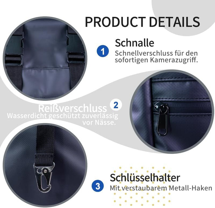 Kamerarucksack wasserdicht mit Trinksystem | Modularer Fotorucksack für Stativ | Schneller Kamera-Zu