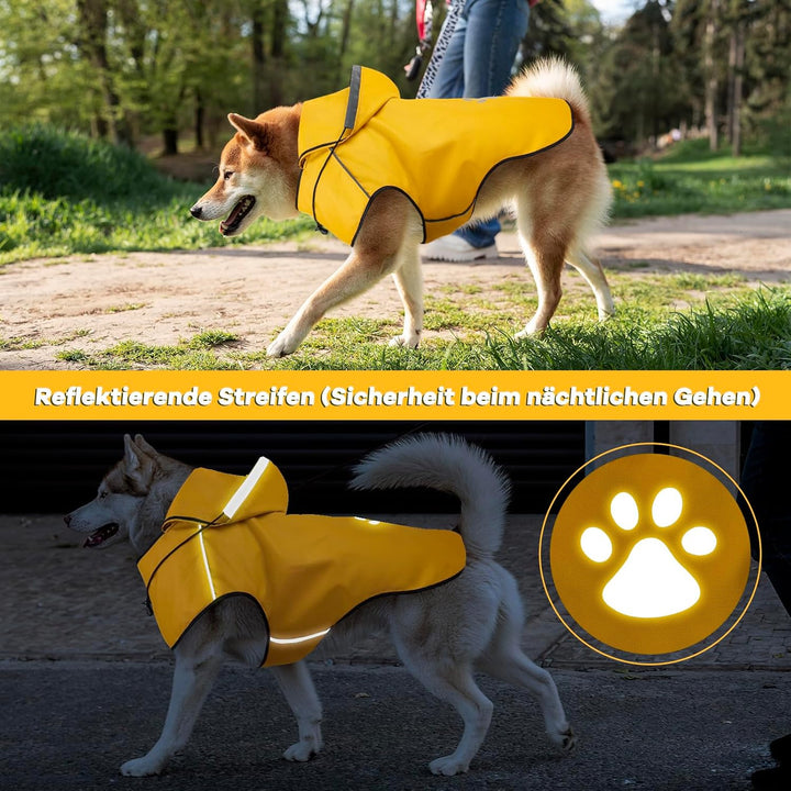 Hunderegenmantel DQGHQME Regenjacke Hunde Reflektierend, Regenmantel Hund Wasserdicht, Regencape Hun