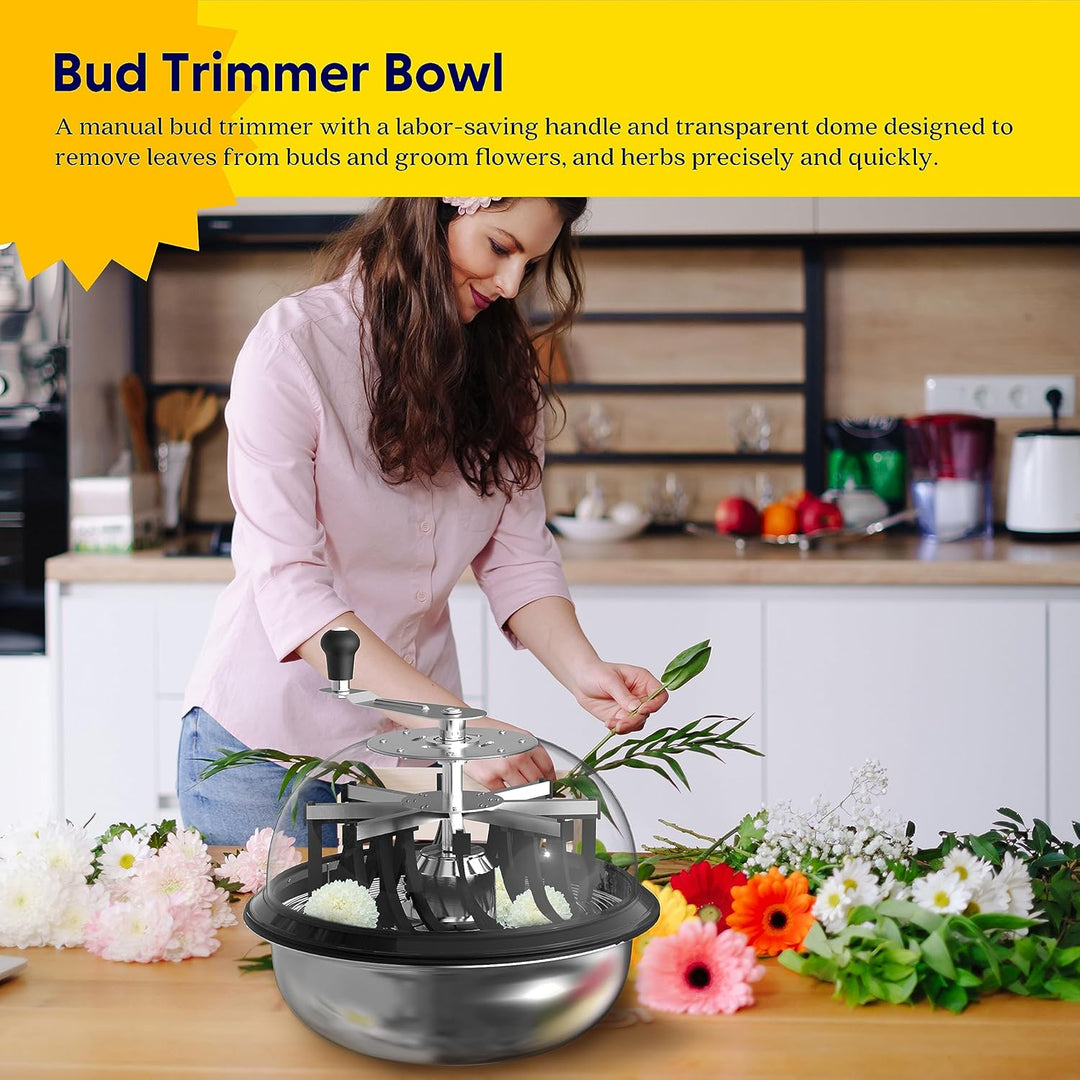 iPower 16 Zoll Blatt Bowl Trimmer Maschine Twisted Spin Cut für Pflanze Knospe und Blume mit verbess