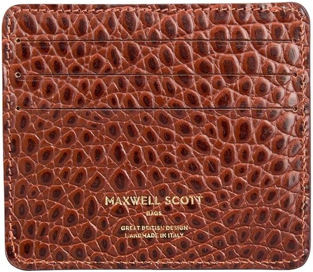 Maxwell Scott Herren Krokodil Optik Leder Kartenetui Marco in Braun Croco, Braun