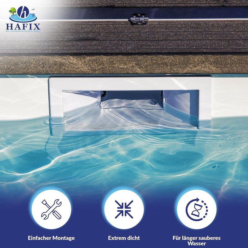Hafix GmbH Breitmaul-Skimmer Poolskimmer Set Einbauskimmer Einlaufdüse Wandskimmer Set