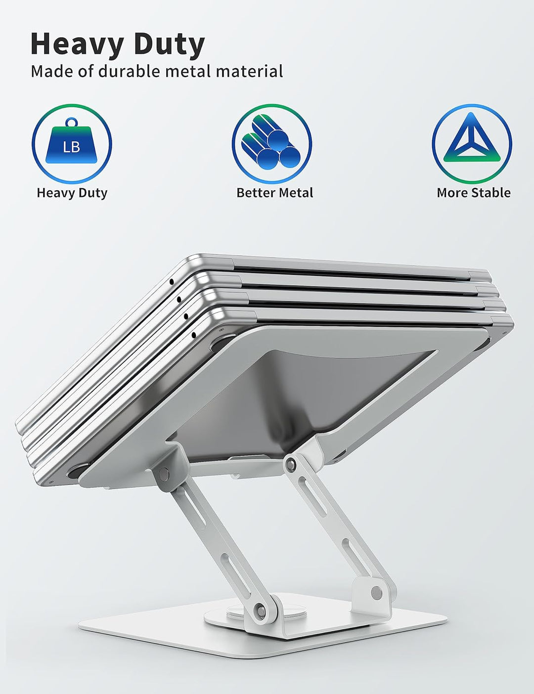 SOUNDANCE Laptopständer mit 360° drehbarer Basis, Ergonomische Computererhöhung für Schreibtisch, Ei