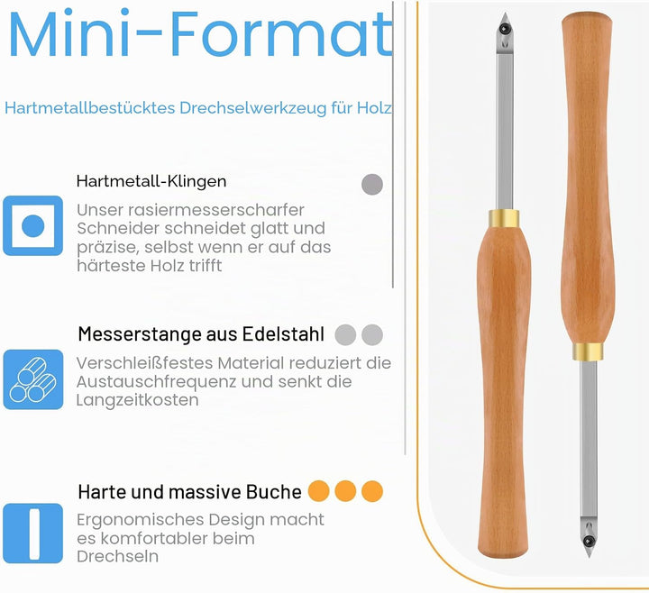 CDBP Drehmeissel Drechselwerkzeug Diamant Hartmetall Drehstahl für Holz-Hobbyisten oder Heimwerker o