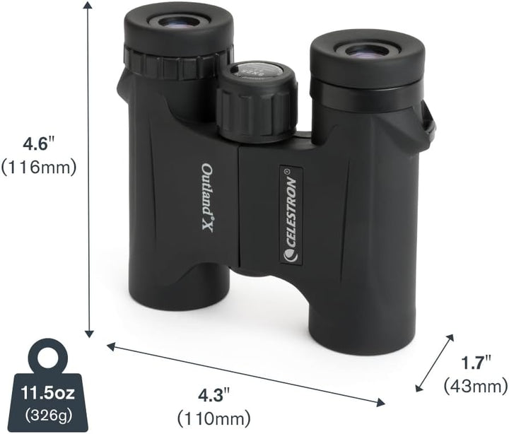 Celestron 71340 8 x 25 Outland X-Fernglas, Schwarz Outland X 8 x 25 Compact Roof Prism, Outland X 8