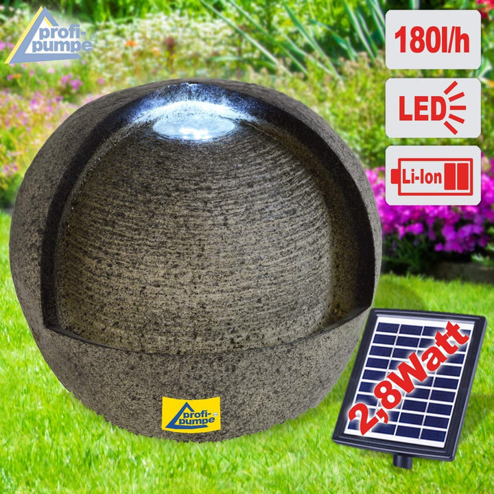 Solar Gartenbrunnen Brunnen Solarbrunnen Zierbrunnen Wasserfall Gartenleuchte Teichpumpe für Terrass