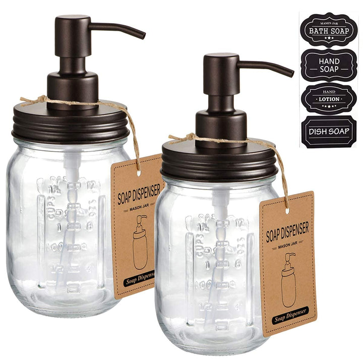 Mason Jar Seifenspender – Bronze rostfreier 304 Edelstahl Deckel & Pumpe Ideal für Handseife, Lotion
