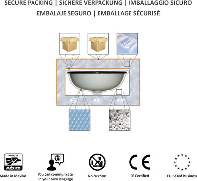 Juanetta - Kleines buntes Waschbecken, Mexikanische Oval Einbauwaschbecken | Klein Keramik Talavera