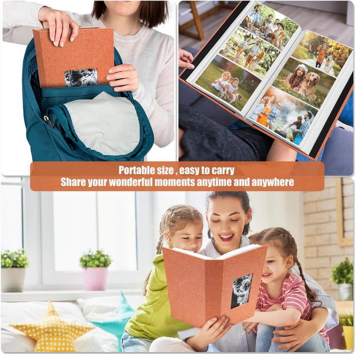 Fotoalbum 10,2 x 15,2 cm mit 420 Taschen, Einsteck-Bilderalben, Leineneinband, Erinnerungsbuch mit F